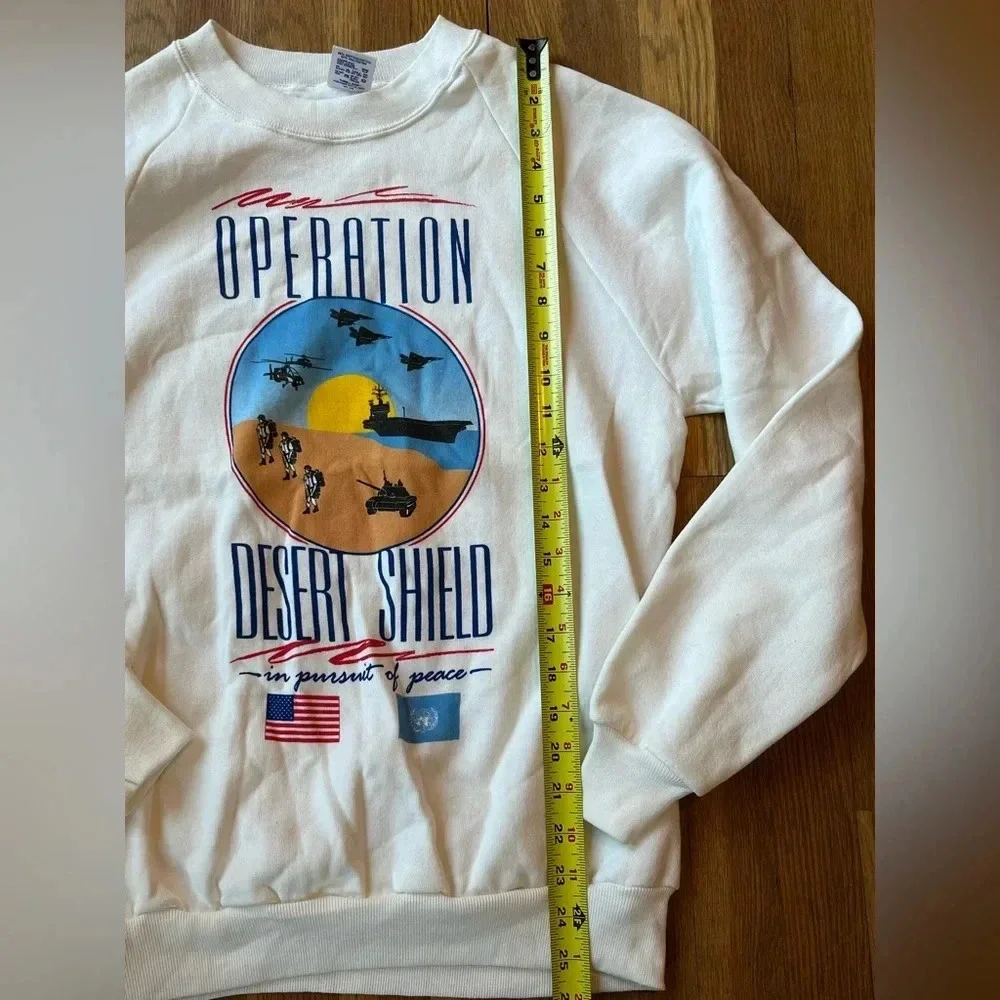 Vintage 1991 Operation Desert Storm/Shield Double Sided Sweatshirt M Made In USA